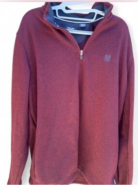 Chaps Men's Maroon Half-Zip Pullover Sweater